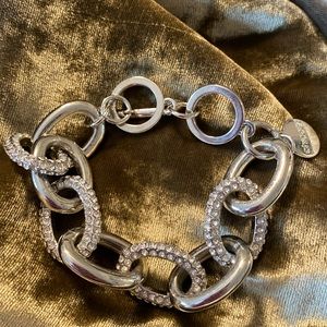 Cute and sparkly Chicos silver toned bracelet